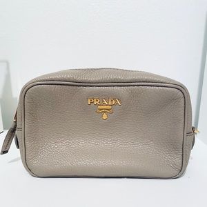 PRADA Contenitore Argilla Grey Vitello Daino Mini Bag